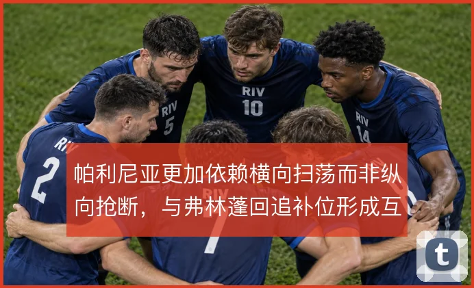 帕利尼亚更加依赖横向扫荡而非纵向抢断，与弗林蓬回追补位形成互补